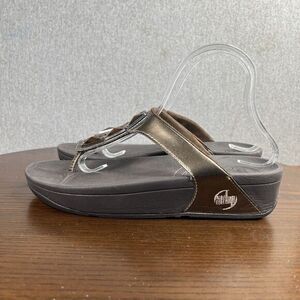 FITFLOP Shoes Womens Size 9 Bronze Micro Wobble Board Jeweled Slide Thong Sandal